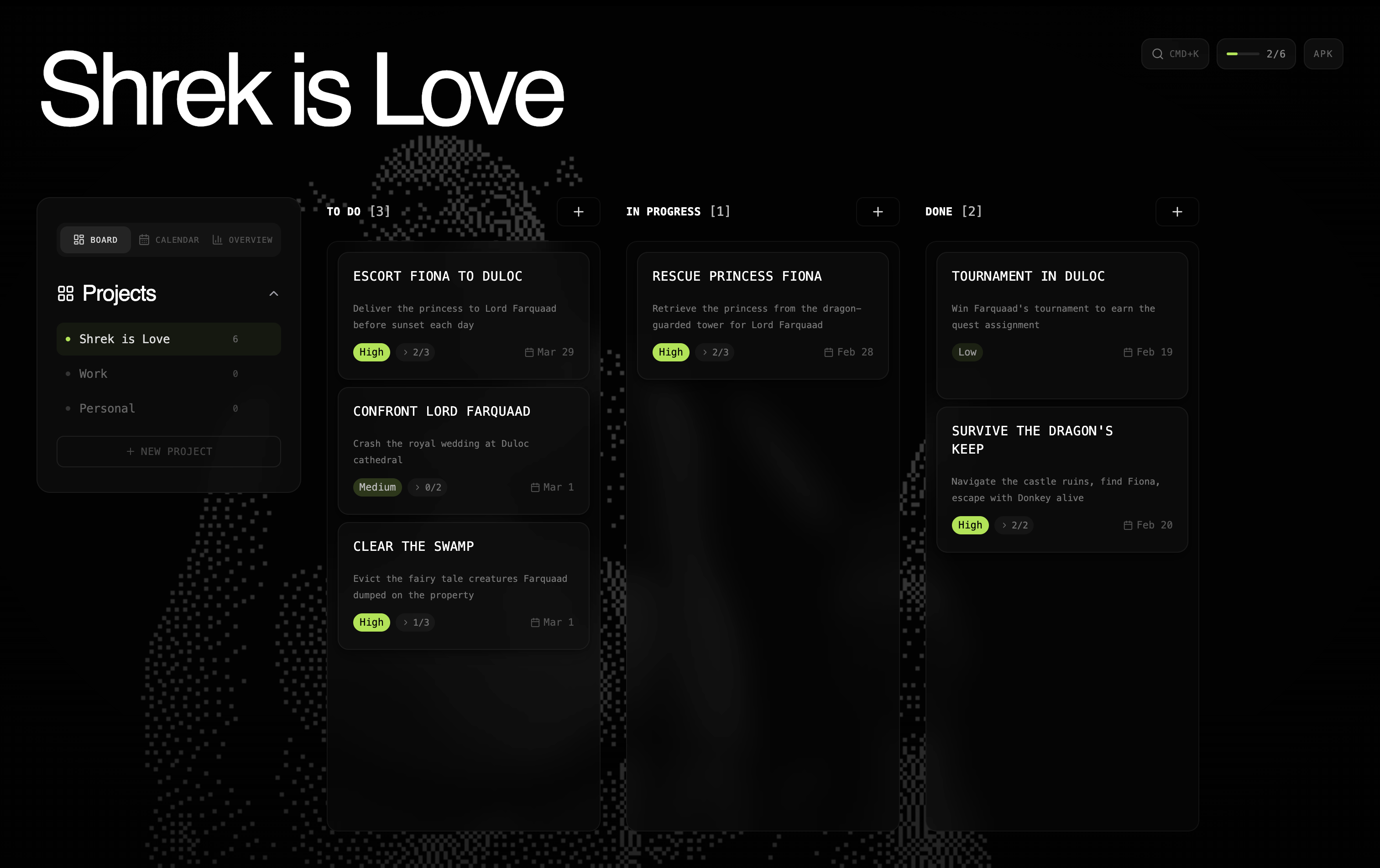 Dither Kanban board view